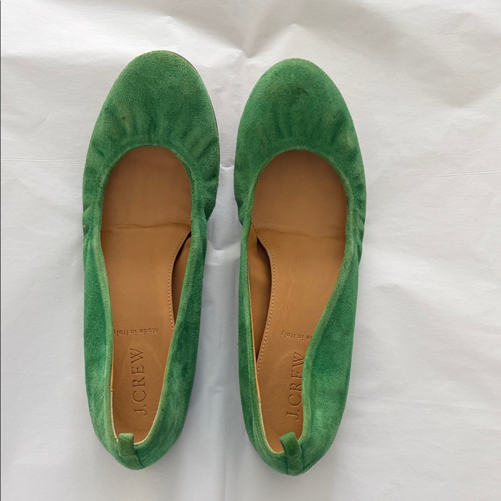 J. Crew Vibrant Green Suede Loafers